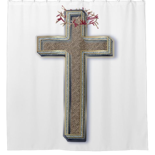 Douchegordijn witte achtergrond (Voorkant)