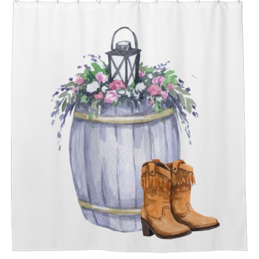 Douchegordijn Zomer Landelijke Trouw Rustiek Water (Voorkant)