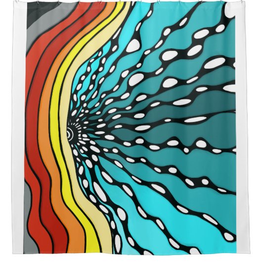 Douchegordijn zon regenboog starburst cadeau (Voorkant)