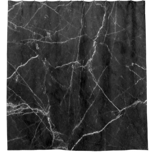 Douchegordijn Zwart Marmer (Voorkant)