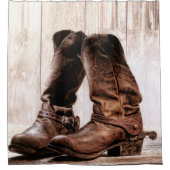 Douchegordijnlaarzen land rustiek western draag b douchegordijn (Voorkant)