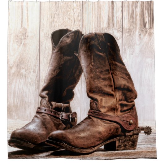 Douchegordijnlaarzen land rustiek western draag b douchegordijn (Voorkant)