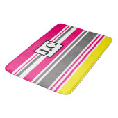 Douchemat op maat - Strandhut Strepen Hot Pink Badmat (Gekanteld)