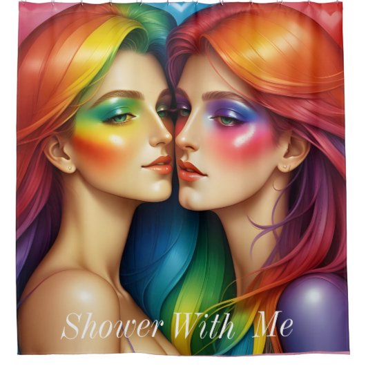 Douchen bij mij dames douchegordijn (Voorkant)