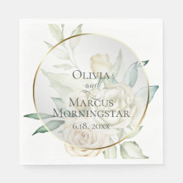 douchen | Bleke Gele Blush Waterverf Rozen Servet