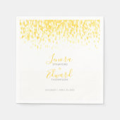 Douchen cascade warm geel grijs kunst bruiloft servet (Voorkant)