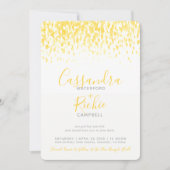 Douchen cascade zon geel grijs kunst bruiloft kaart (Voorkant)