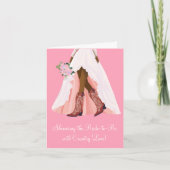 Douchen Cowboy Boots Afro-Amerikaanse bruid Kaart (Voorkant)