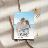 Douchen de Lovebirds Couples Douche Strandfoto Kaart