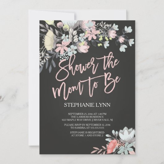 Douchen de moeder te zijn Floral Baby shower uitno Kaart (Voorkant)