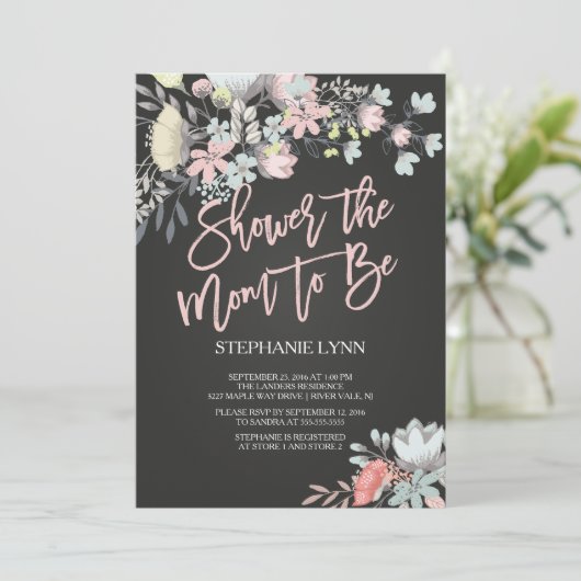 Douchen de moeder te zijn Floral Baby shower uitno Kaart (Staand voorkant)