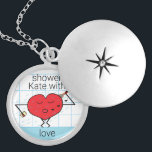 Douchen met liefde: Bruids Locket Ketting<br><div class="desc">Douche je vriend met liefde in haar vrijgezellenfeest,  met dit medaillon. Origineel werk; (c) Sharon Lee Hudson. Alle rechten voorbehouden.</div>