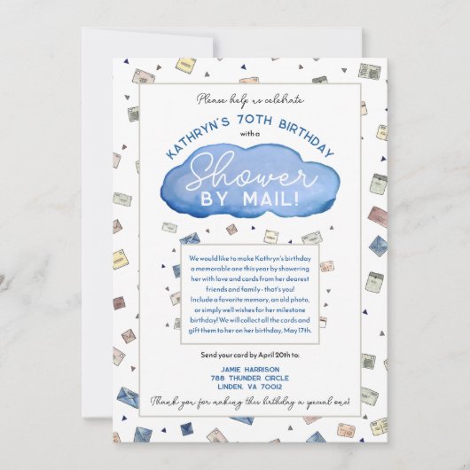 Douchen per Mail Rain Cloud Verjaardag Kaart Douch (Voorkant)