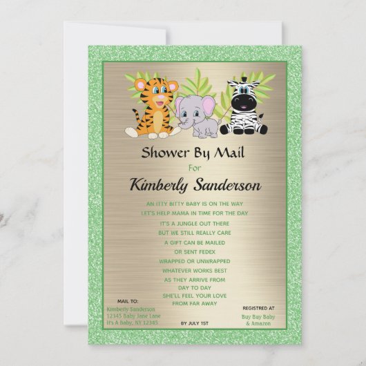 Douchen per post Oerwoud Safari Genderneutraal Kaart (Voorkant)