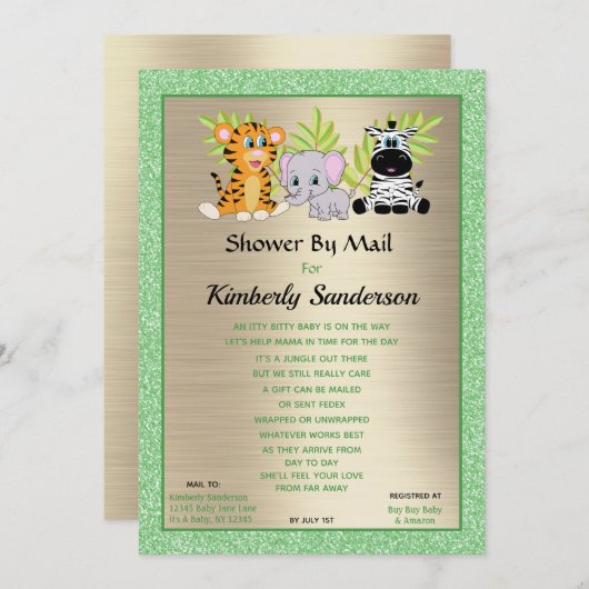 Douchen per post Oerwoud Safari Genderneutraal Kaart (Voorkant / Achterkant)