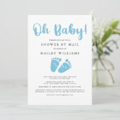 Douchen per post | Oh Baby Boy Blue Baby Feet Kaart (Staand voorkant)