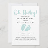 Douchen per post | Oh Baby Mint Groene Baby Voeten Kaart (Voorkant)