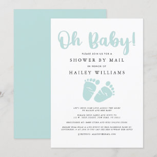 Douchen per post   Oh Baby Mint Groene Baby Voeten Kaart