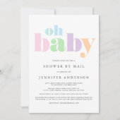 Douchen per post | Oh Baby Pastel Minimal Modern Kaart (Voorkant)