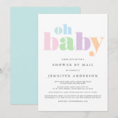 Douchen per post | Oh Baby Pastel Minimal Modern Kaart (Voorkant / Achterkant)