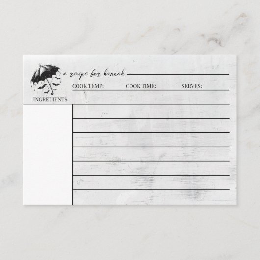 Doucheparaplu Receptkaart Informatiekaartje (Voorkant)