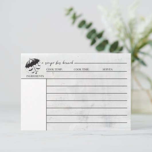 Doucheparaplu Receptkaart Informatiekaartje (Staand voorkant)