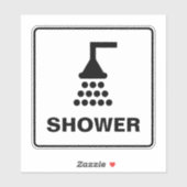 Douchesymbool sticker voor zwembad of spa (Vel)