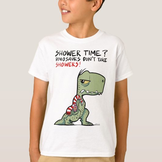 Douchetijd? Grappige handdoek T-Rex dinosaurus Car T-shirt (Voorkant)