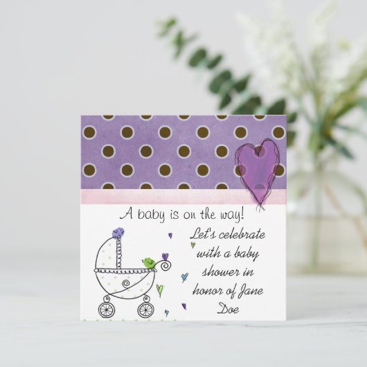 doucheuitnodiging kaart (Staand voorkant)