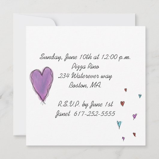 doucheuitnodiging kaart (Achterkant)