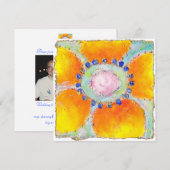 doucheuitnodiging " marigold " kaart (Voorkant / Achterkant)