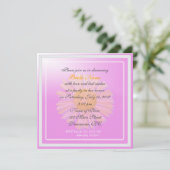 doucheuitnodiging, paarse bloem kaart (Staand voorkant)