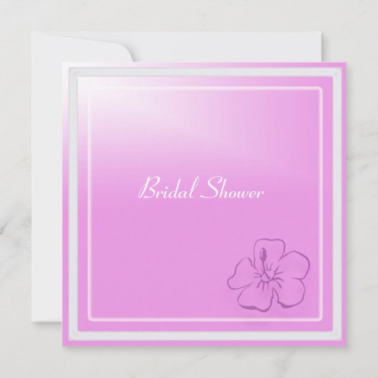 doucheuitnodiging, paarse bloem kaart (Achterkant)