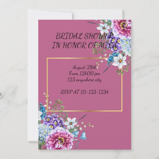 doucheuitnodiging voor brudal kaart (Voorkant)
