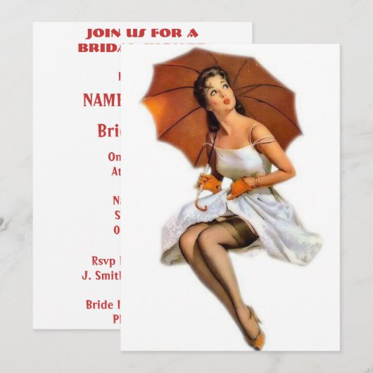 doucheuitnodiging voor brudal kaart (Voorkant / Achterkant)