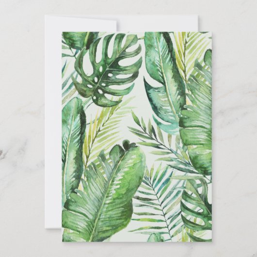 doucheuitnodiging voor tropisch Oerwoud Kaart (Achterkant)