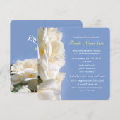 doucheuitnodigingen met witte rozenbloem kaart (Voorkant / Achterkant)