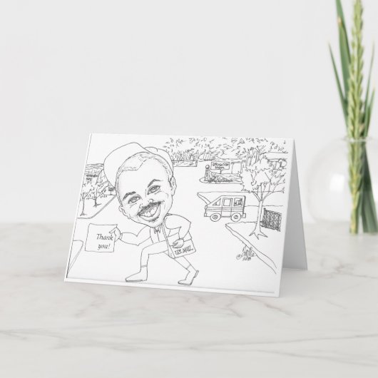 Doug het postman zegt dank u! feestdagen kaart (Voorkant)