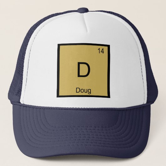 Doug Name Chemistry Element Periodic Table Trucker Pet (Voorkant)