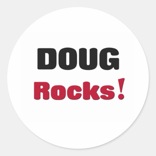 Doug Rocks Ronde Sticker (Voorkant)