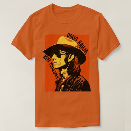 Doug Sahm Retro Originele Fan Artwork T-shirt (Design voorkant)