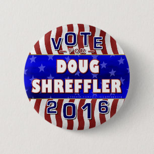 Doug Shreffler President 2016 Verkiezingsdemocraat Ronde Button 5,7 Cm