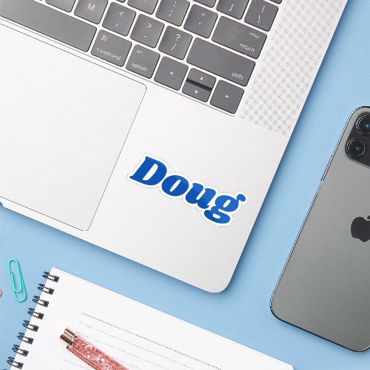 Doug Sticker (Laptop met iPhone)