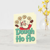 Dough Ho Ho – Grappige Kerst Donut Woordgrap  Kaart (Gele Bloem)