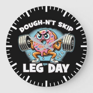 Dough-n't Skip Leg Day - Grappige Schattigee Donut Grote Klok