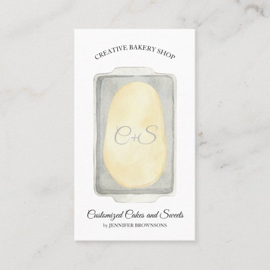 Dough on Tray Food Recipe Bakery Cake Making Visitekaartje (Voorkant)