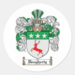 DOUGHERTY FAMILIY CREST - DOUGHERTY COAT WAPENS RONDE STICKER