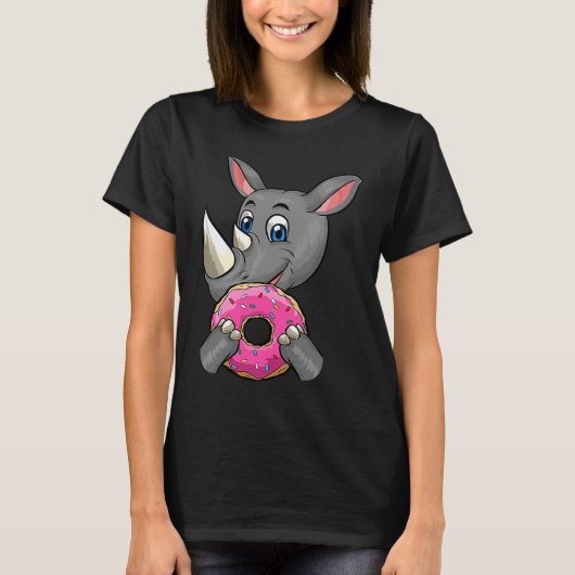 Doughnoten Cute Giant Rhino Mania Unique T-shirt (Voorkant)
