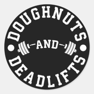 Doughnoten en dodeliften - Carbs - Grappig werkres Ronde Sticker