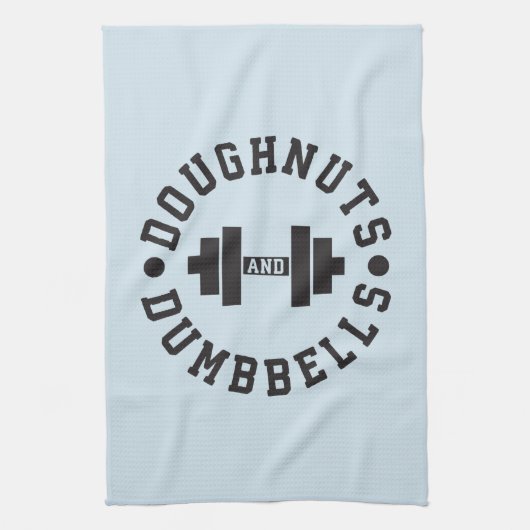 Doughnoten en paraplu's - Carbs - Funny Workout Theedoek (Verticaal)